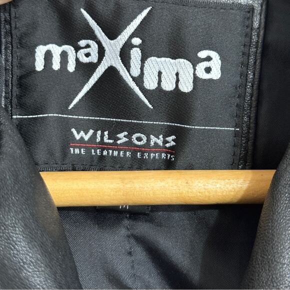 Wilson’s Leather Moto Biker Jacket Zippered Black Size M - Picture 5 of 7